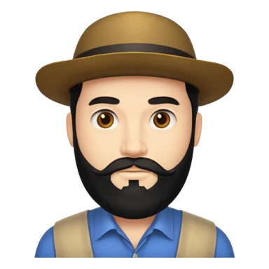 Hombre blanco con barba negra sticker