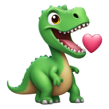 Dinosaur with heart sticker