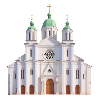 3D icon for Discord role, Vilnius Cathedral, Lithuania, accurate architectural details, no extra symbols or colors, just the cathedral, neutral background sticker