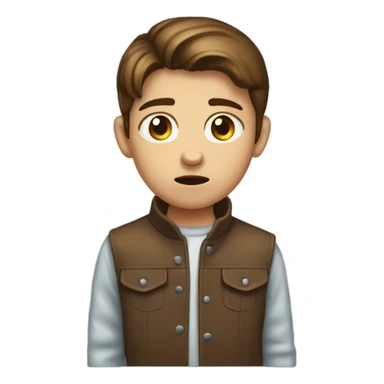 Brown hair kid hanging head low sticker