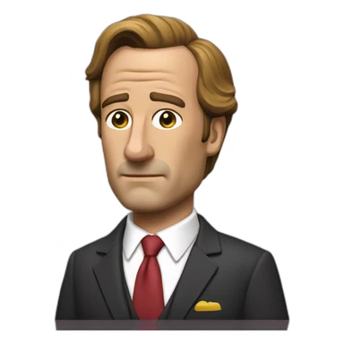 Saul Goodman with his classic ear pice and his icon is pose sticker