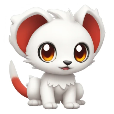Cute cool white red animal hybrid Fakemon full body sticker