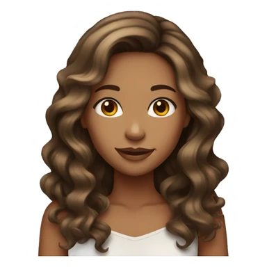 tan girl with long wavy dark brown hair with highlights  sticker