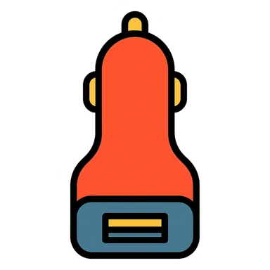 chargeur USB de voiture, style color outline, design épuré sticker