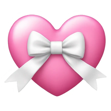 Pink heart with white bow sticker