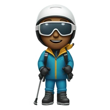 white man with stubs in ski gear sticker