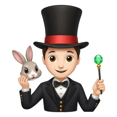 Şapkadan tavşan çıkaran sihirbaz sticker