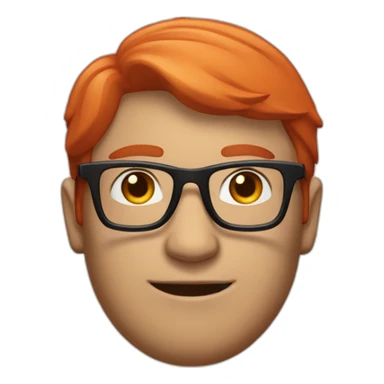 A red haierd man with glasses and an american hwt sticker