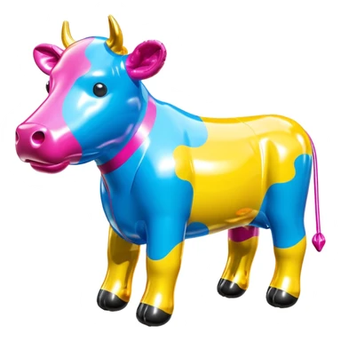   jeff koons style inflatable SPAM cow sculpture  sticker