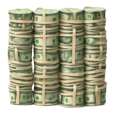 stacks of money in rubber bands  sticker
