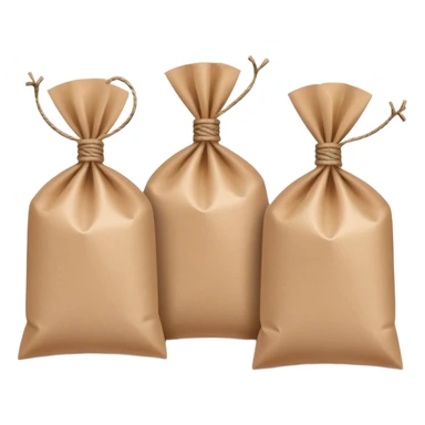 Three identical sealed packets or packages in a row sticker