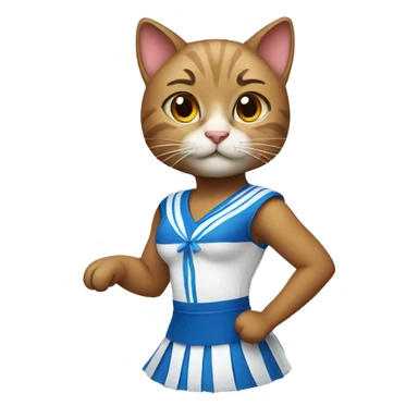 cat dressed in a cheerleader costume sticker