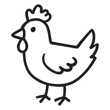 chicken icon, geometric shapes, stylized, professional look sticker