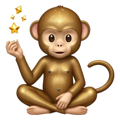 glitter monkey silence brown sticker