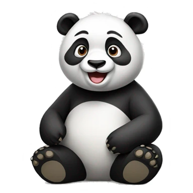 sitting happy panda sticker