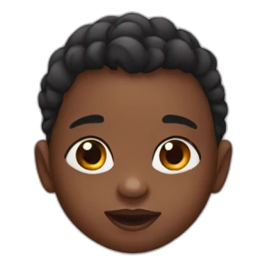 Black baby with big cheek sticker