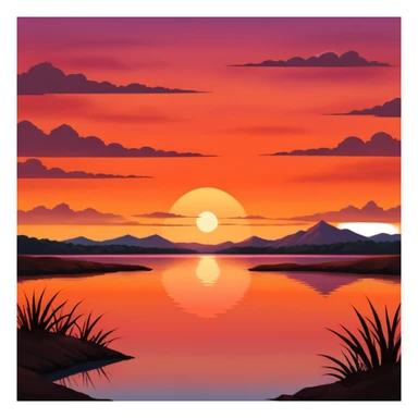 sunset in lake in Texas sticker