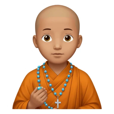 Monk with Prayer Beads  Hanging from Hand sticker