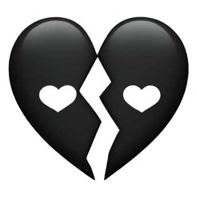 black heart two halves sticker