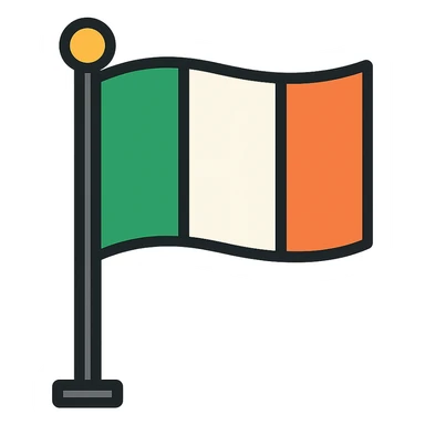 Irish flag on a pole sticker