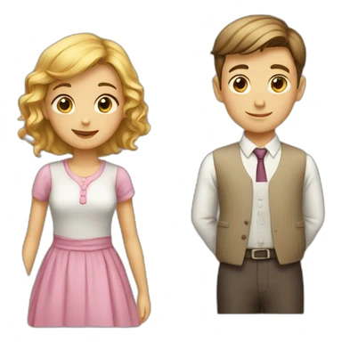 Smart boy and girl sticker