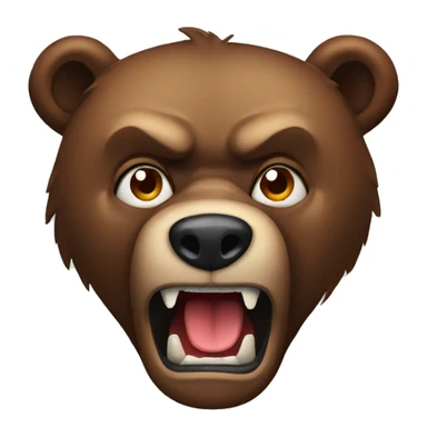 Angry Brown bear sticker