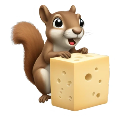 Squirrel eating tofu sticker