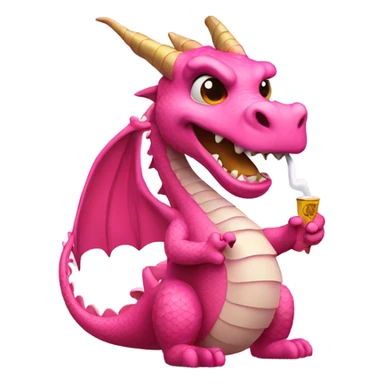 pink dragon with a cigarette  sticker