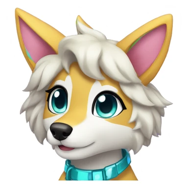 Anthro Colorful Shiny Fionbri-Falvie-sparkle-wolf-sona with cool eccentric markings full body sticker