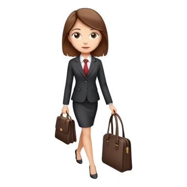 Girl with brown hair going to work sticker