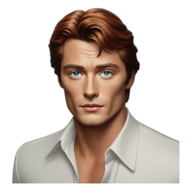 Alain Delon young bodyguard blue eyes short red hair sticker