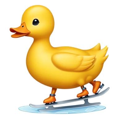 Yellow duck ice skating sticker