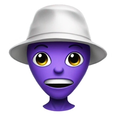 purple alien wearing bucket hat sticker