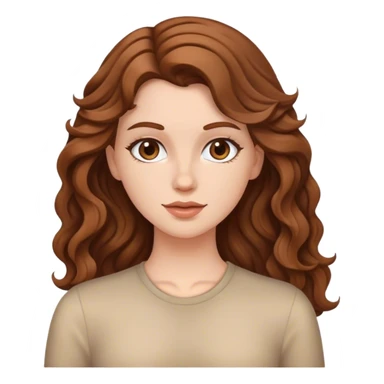 white girl with brown middle height wavy hair sticker