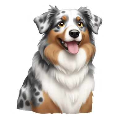 tan grey white spotted Australian shepherd  sticker