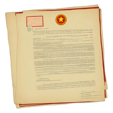 Document with USSR stamp sticker