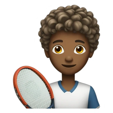 playing tennis boy sticker