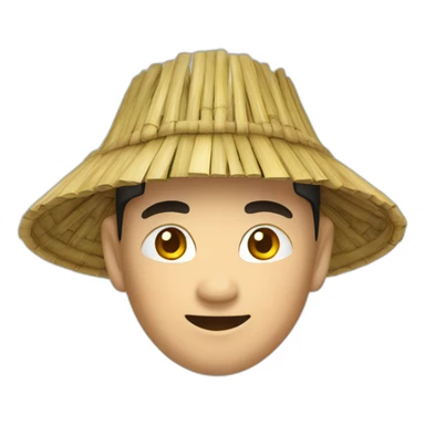 chinese man in bamboo hat sticker