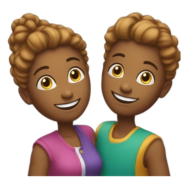 colorful duo smiling and posing sticker