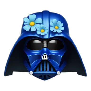 blue flower darth vador mask sticker