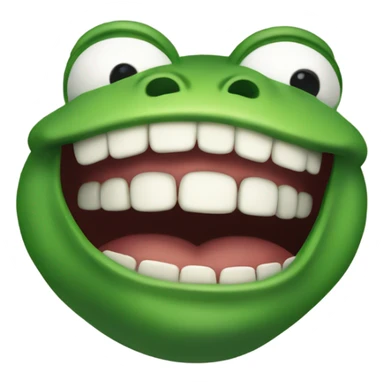 Pepe the frog with a HUGE teethy smile sticker