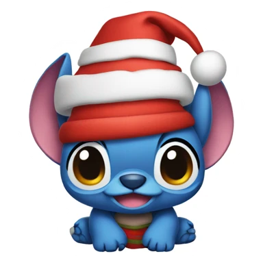 Stitch wearing a Christmas hat  sticker