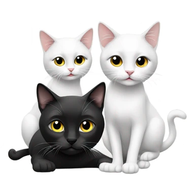 Two black and white cats sticker
