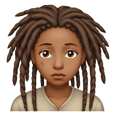 Black woman with locs sad sticker