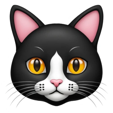 een zwarte kat met een hartje sticker