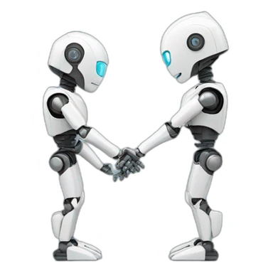 Robot and human shake hands sticker