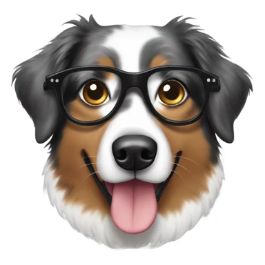 australian shepherd with glasses sticker