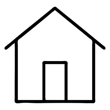 white 2D house, geometric, modern look, no shading sticker