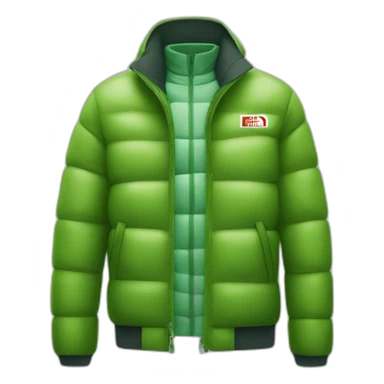 a cucumber in the shape of a man wears a jacket the north face sticker