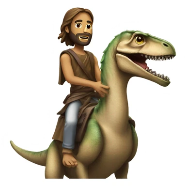 jesus on a velociraptor sticker